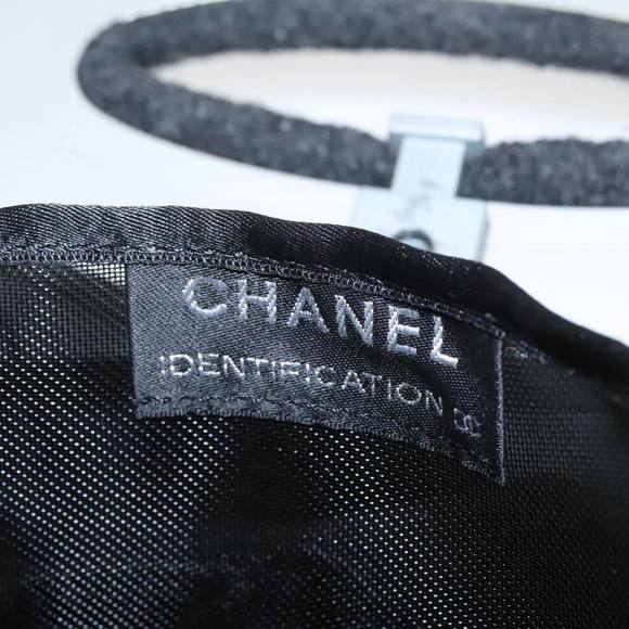 CHANEL Hip bag Hand Bag Wool Gray CC Auth bs18826 - Picture 10 of 16